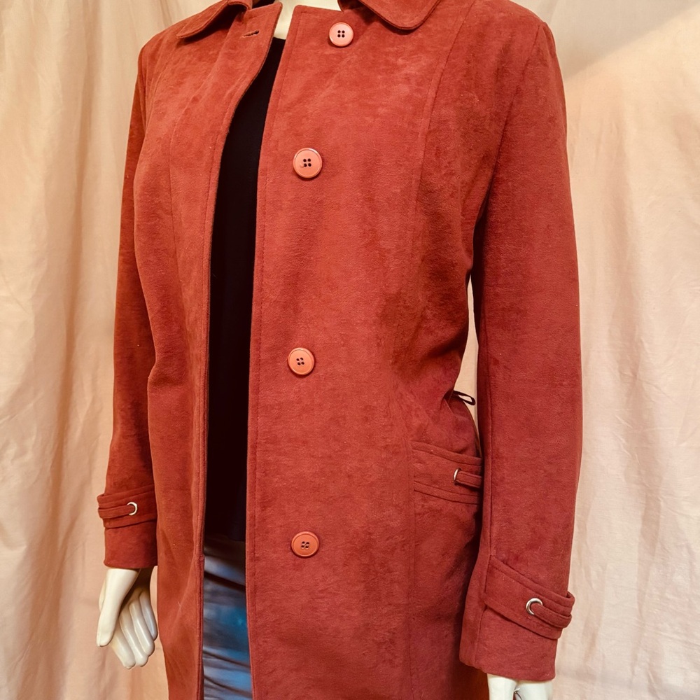 Burnt rust faux suede Sz M vintage Outer banks jacket